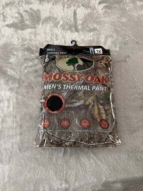 Mossy Oak Men's Thermal Pant Waffle Knit Base Layer XL Black